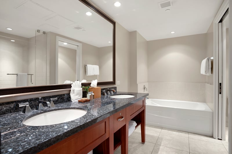 Double vanities and a walk-in shower—because comfort should be effortless