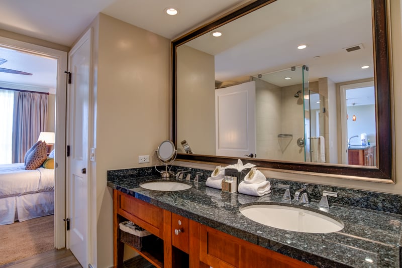 Alternate angle showing dual sinks and dual entry from master bedroom    