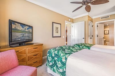 Relax in comfort with ceiling fan breezes and cozy surroundings