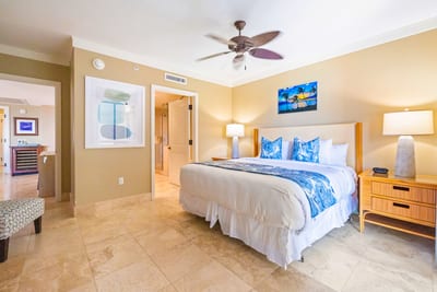 Crisp tile floors and soft finishes create a cool, tranquil vibe HKH-409