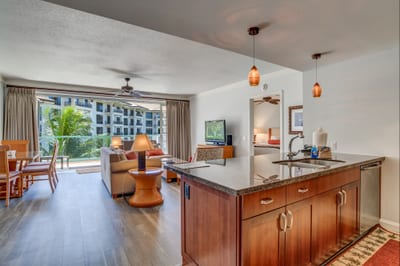 Sleek granite counters and custom cabinetry elevate every meal HKH-412