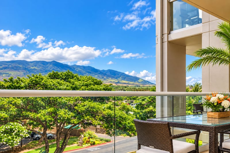 Your private lanai with postcard-worthy mountain and garden views HKH-424