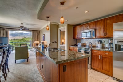 Entertain in style surrounded by tasteful island design.