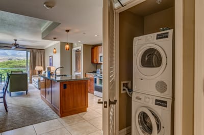 Enjoy the convenience of in-unit laundry with scenic views just steps away