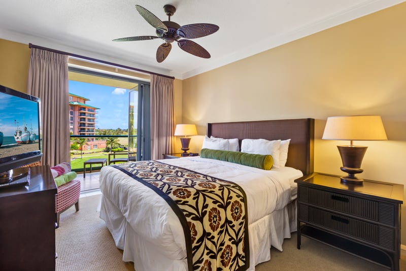 Simple luxury and subtle island touches define this bedroom