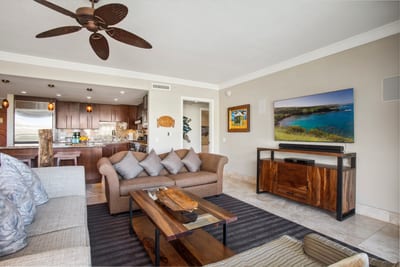 A warm and open space perfect for conversation or curling up with a book
