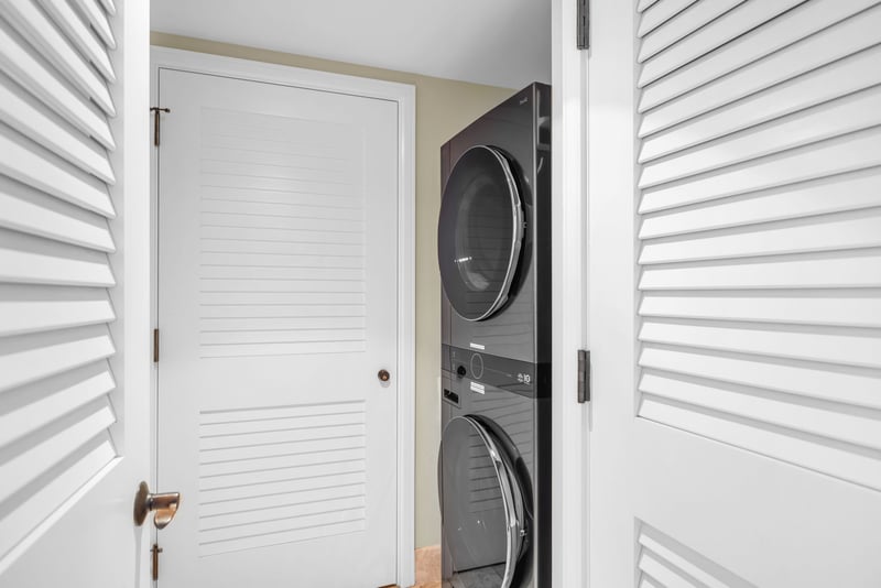 In-unit washer and dryer provide convenience for extended stays.
