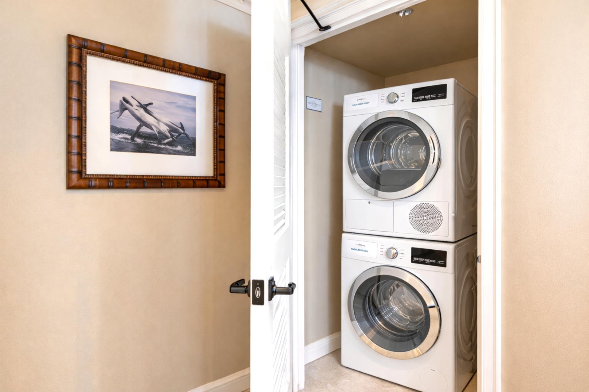 Your in residence washer and dryer make it easy to refresh beachwear and keep everything ready for the next day’s island adventures.