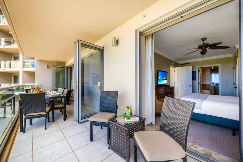 Direct balcony access from your suite means fresh air and ocean sounds greet you each morning. HKH-529