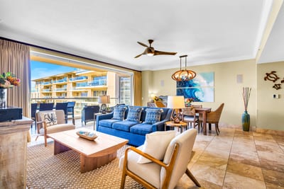 Gather the group for games or lounging in this open-concept space with ocean views just beyond the glass. HKH-529