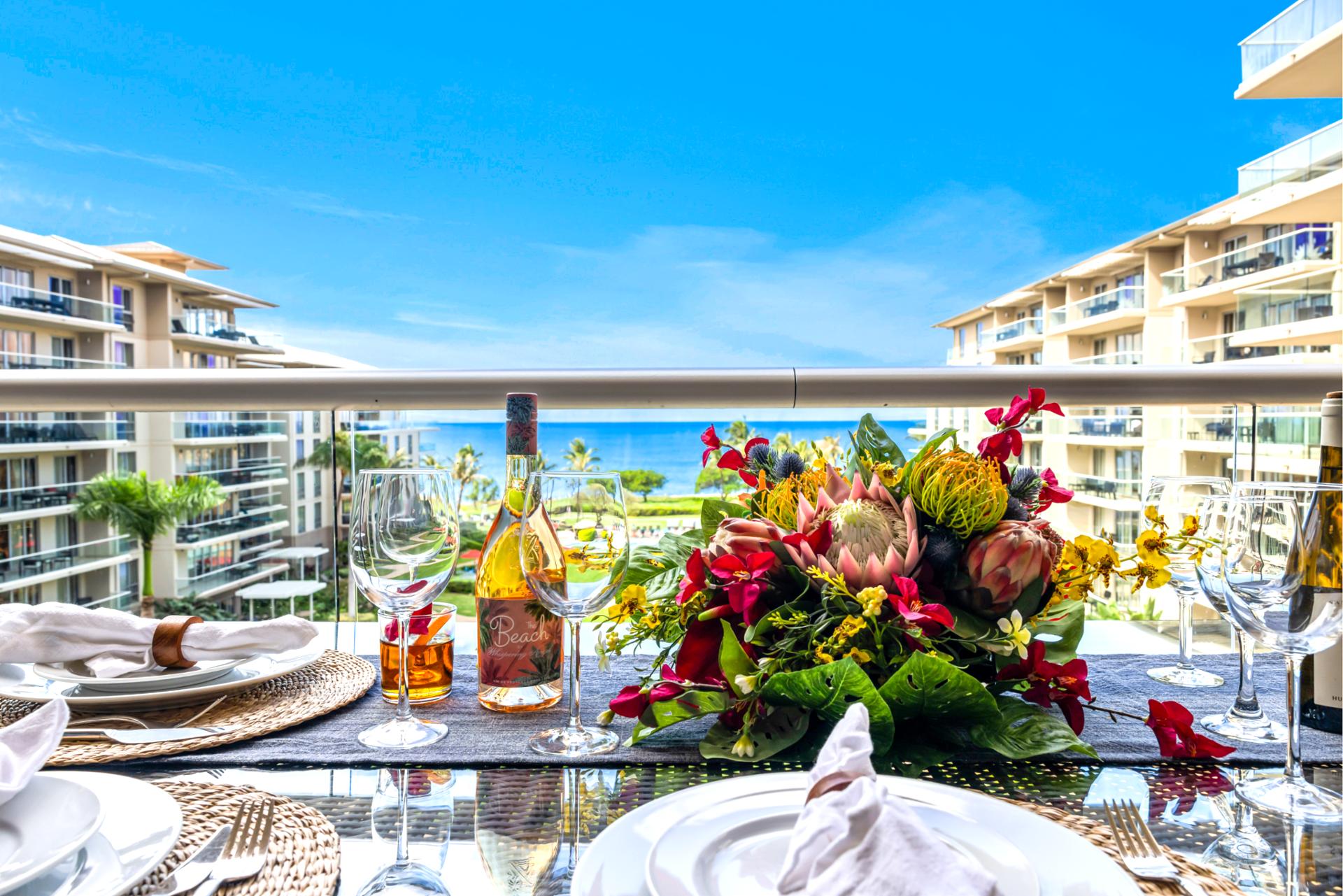 Fresh air and ocean glimpses create the perfect backdrop for a relaxed brunch or casual evening drinks.