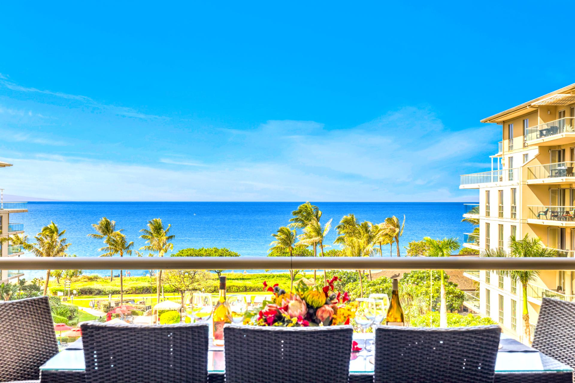 Ocean views and fresh island air make this balcony setup ideal for al fresco meals or a peaceful start to your day.