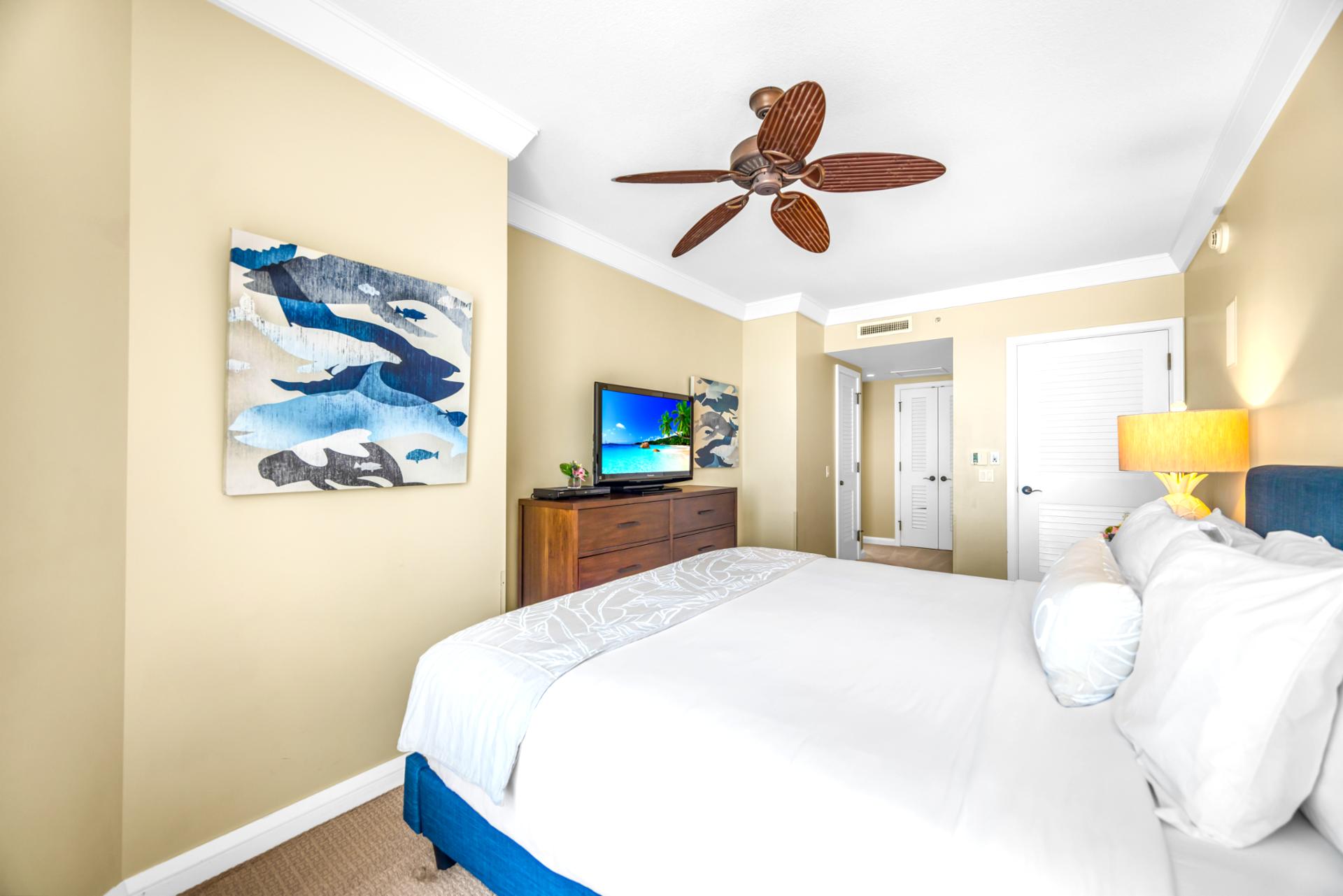 Guest Bedroom 1 adds flexibility with a King bed and light-filled layout for a restful stay.