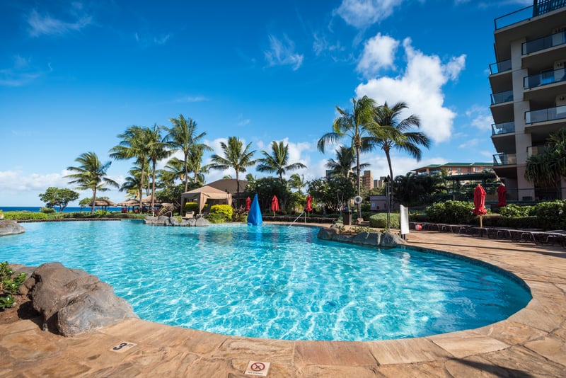 1 of several pools on property, complete with 5 hot tubs to choose from! HKH-537