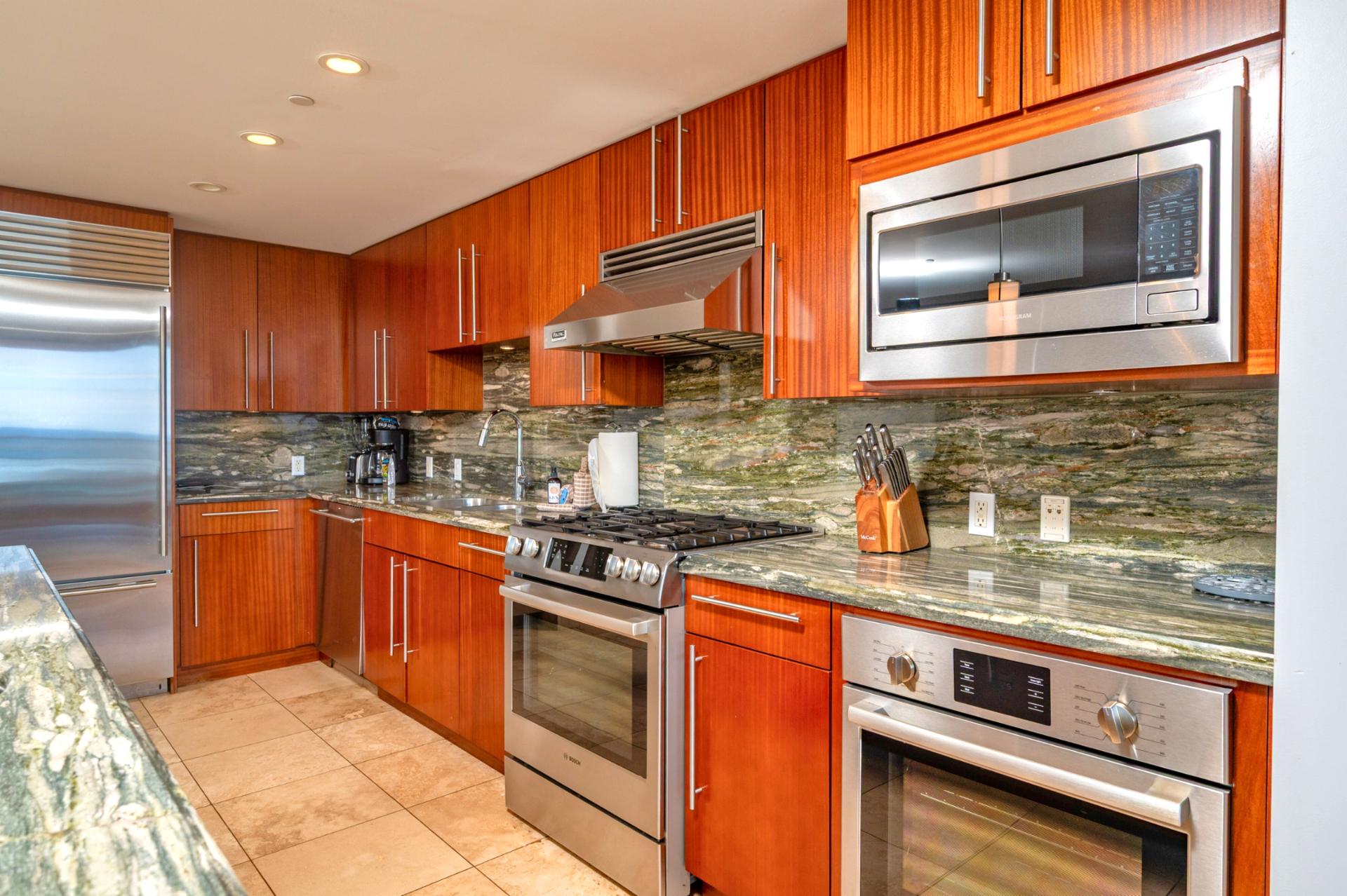 Your chef-ready workspace with professional-grade stainless-steel appliances.