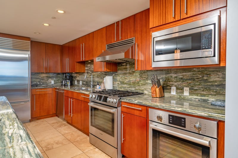 Your chef-ready workspace with professional-grade stainless-steel appliances.