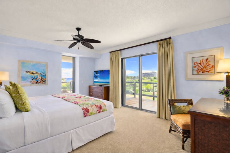 Elegant primary suite with ensuite bath and a laptop-ready workspace - everything you need.