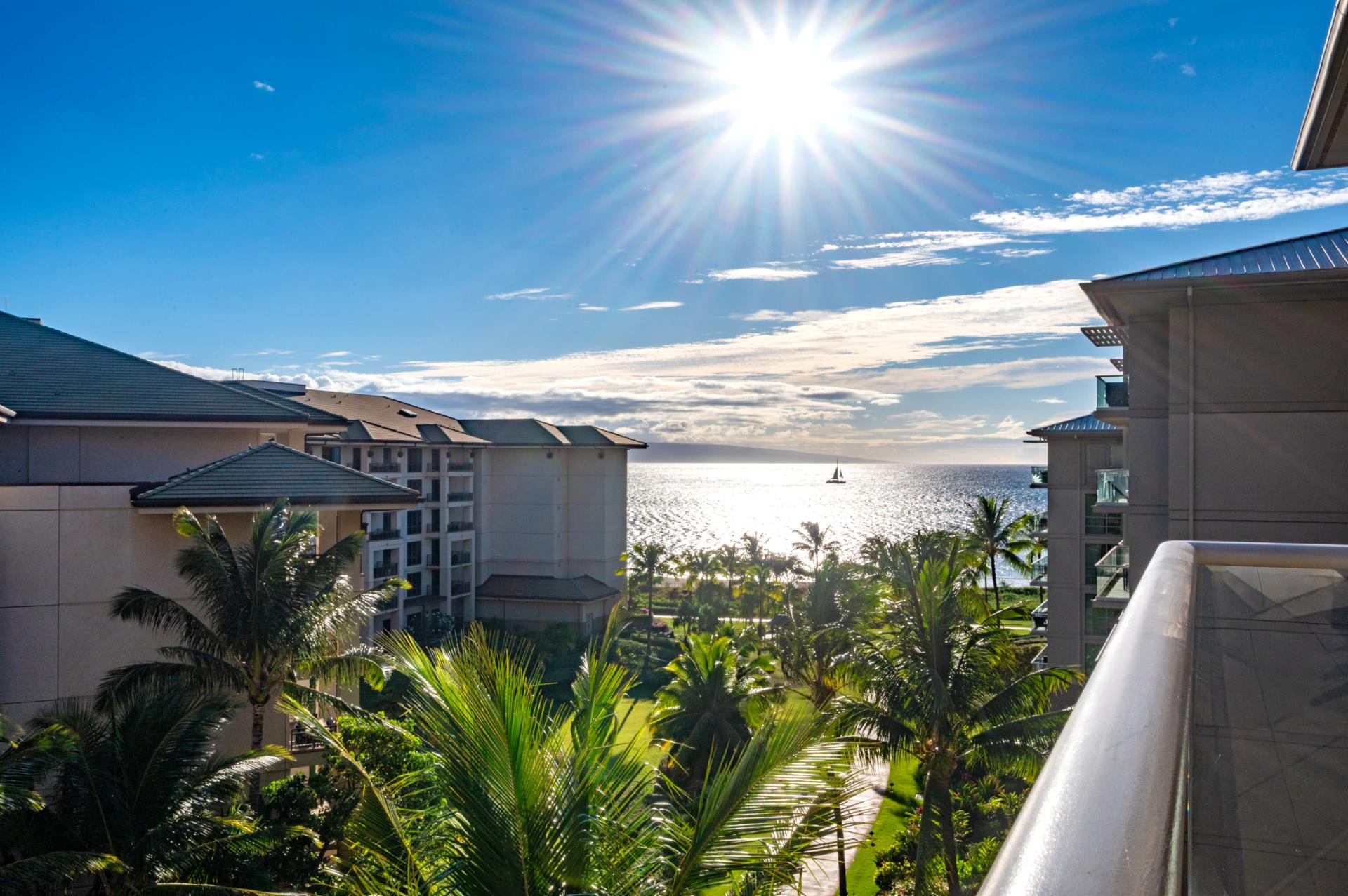 Watch the sun sparkle over the Pacific and sailboats drift by from your private lanai — pure Maui magic.