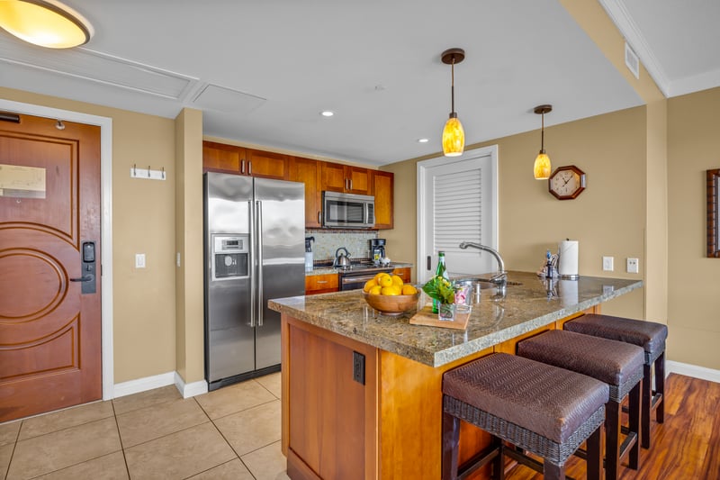 A modern kitchen designed for shared moments and convenience