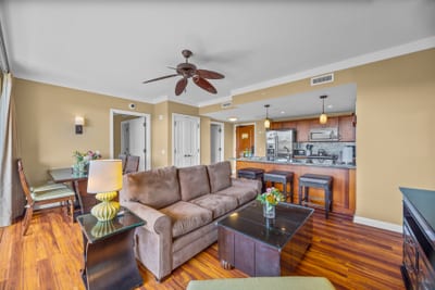 A welcoming living area ideal for relaxing after the beach