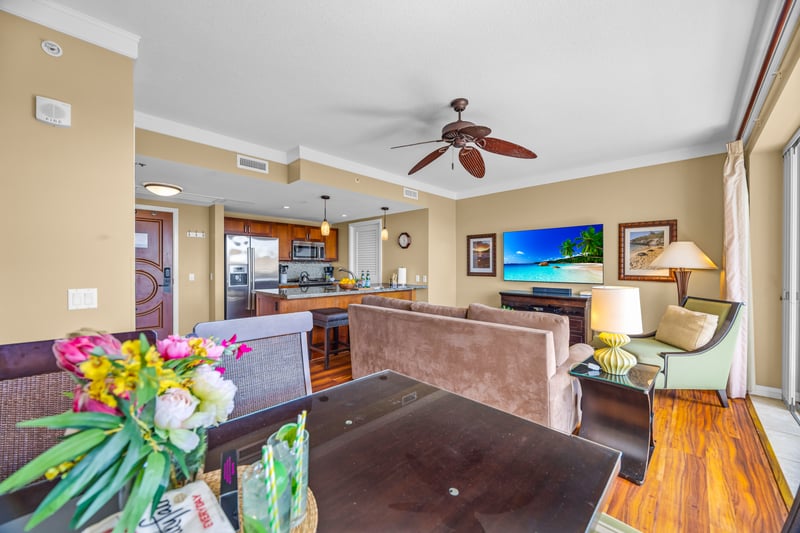Enjoy meals together in a warm and inviting dining space