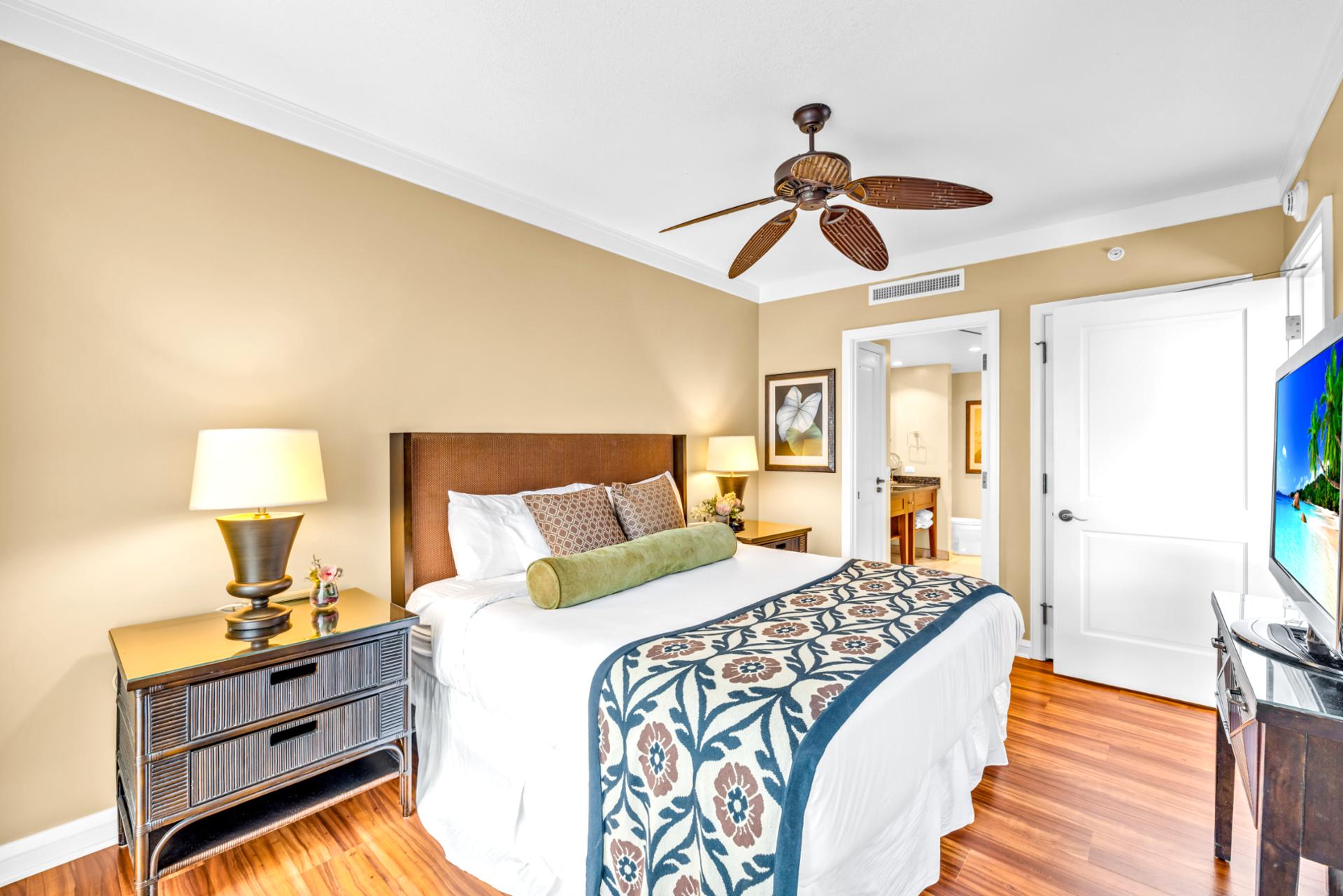 Another peaceful bedroom retreat with soft island light