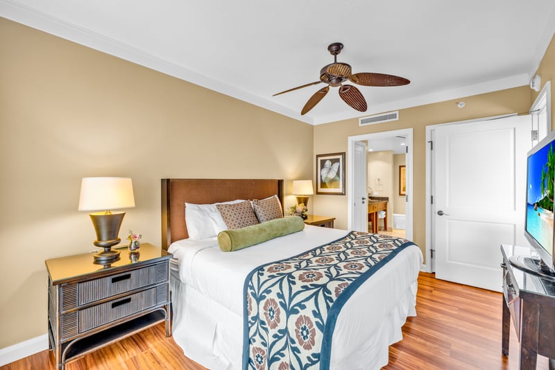 Another peaceful bedroom retreat with soft island light