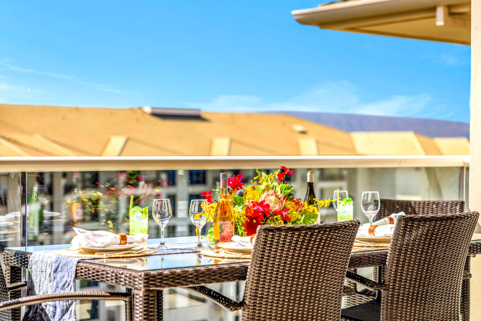 Sip coffee on the lanai surrounded by fresh island air