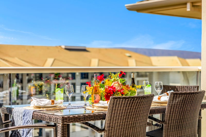Sip coffee on the lanai surrounded by fresh island air