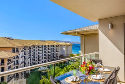 Dine outdoors while taking in elevated island scenery