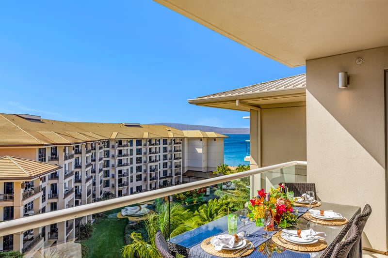 Dine outdoors while taking in elevated island scenery