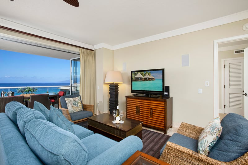 Sink into plush comfort with the ocean as your backdrop