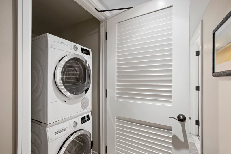 In unit laundry makes it easy to refresh at anytime 