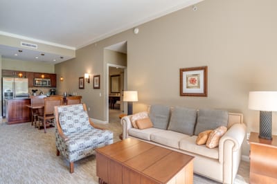 Elegant open-concept living space with kitchen, dining, and comfort.
