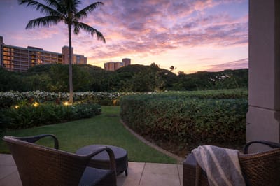 Step outside from your bedroom to your ground level lanai, where greenery and soft breezes greet you every morning.
