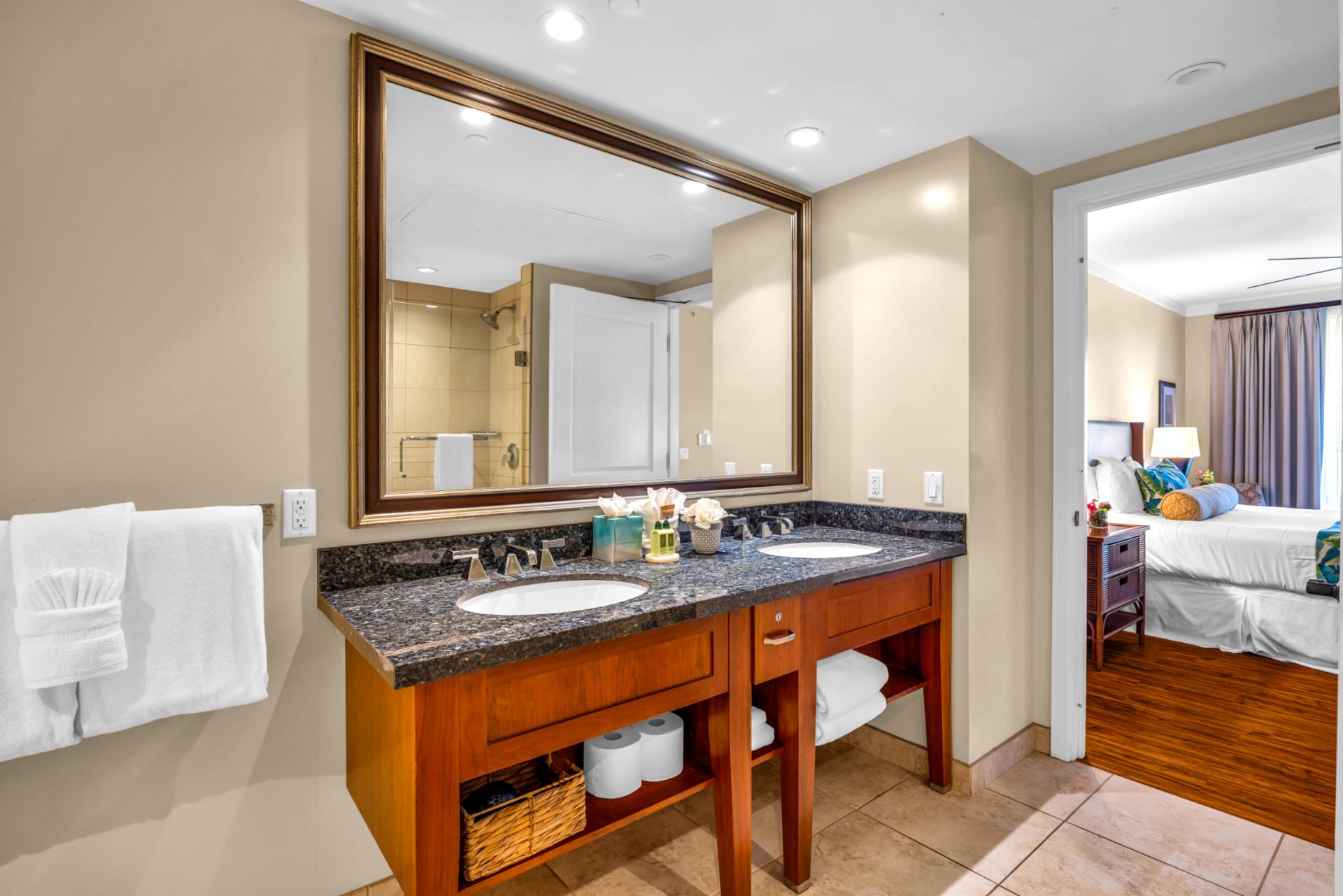 Clean modern bathroom designed for ease