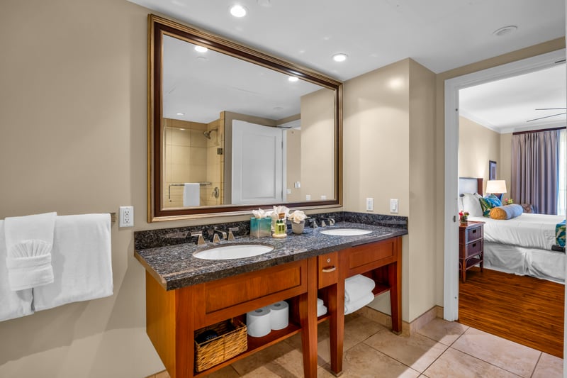 Clean modern bathroom designed for ease