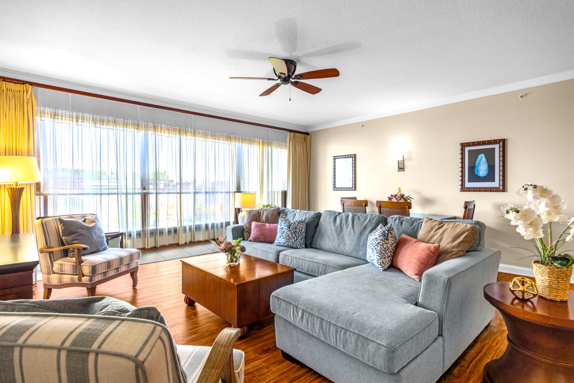 Gather in a cozy living room after a day at the beach