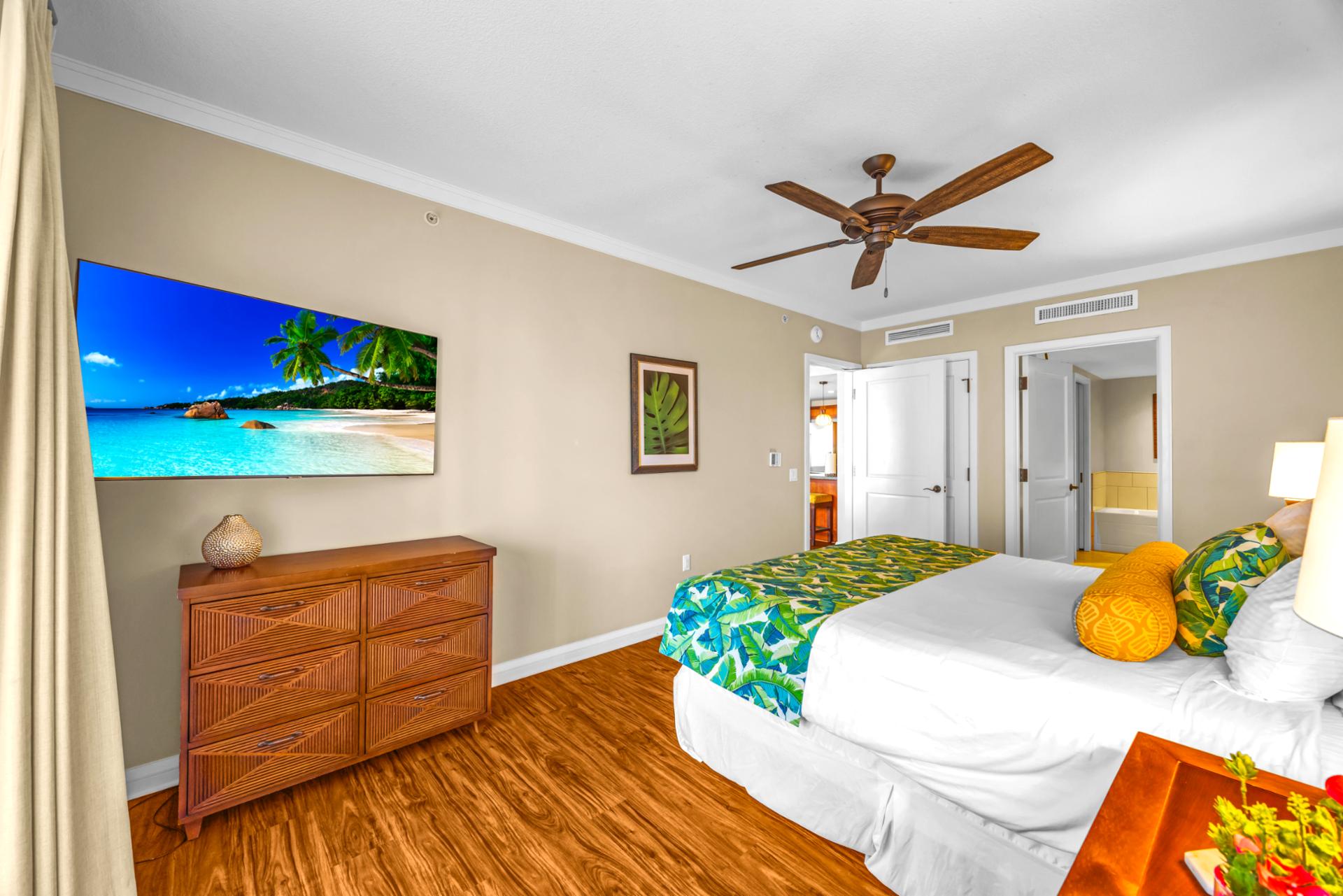 Comfortable primary bedroom perfect for unwinding