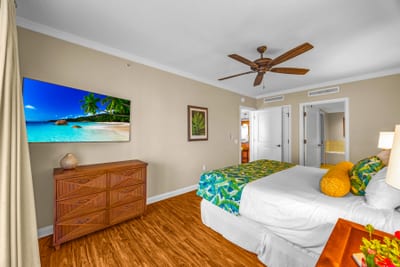 Comfortable primary bedroom perfect for unwinding