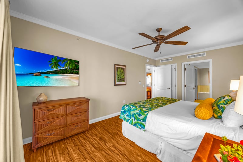 Comfortable primary bedroom perfect for unwinding