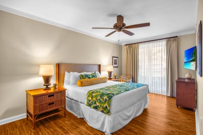 Bright and inviting primary suite with island charm