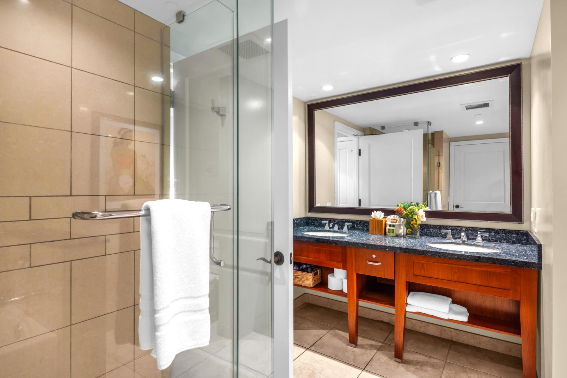 Guest bath with walk in shower for convenience