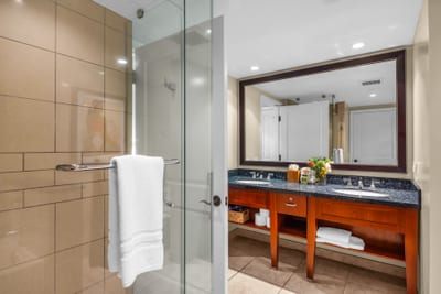 Guest bath with walk in shower for convenience