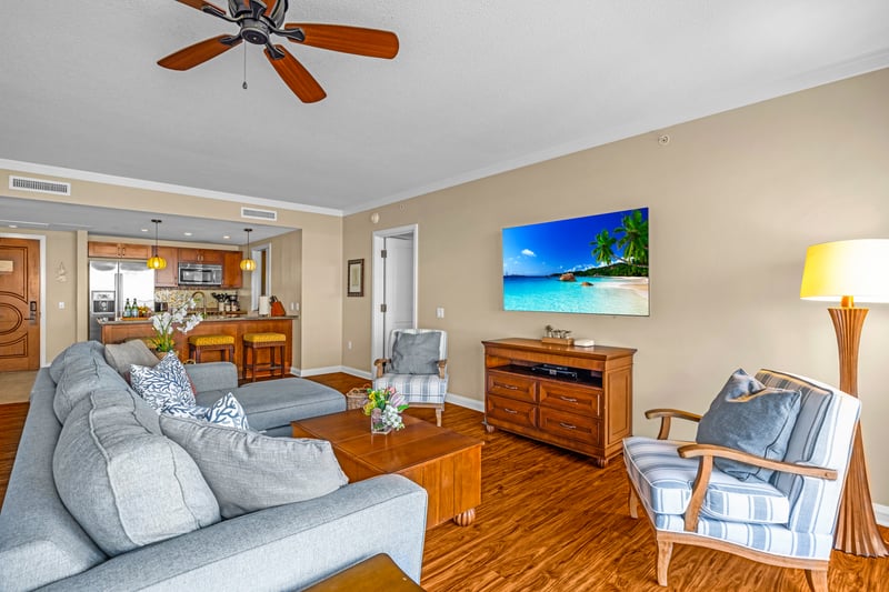 Lounge in a bright island inspired retreat