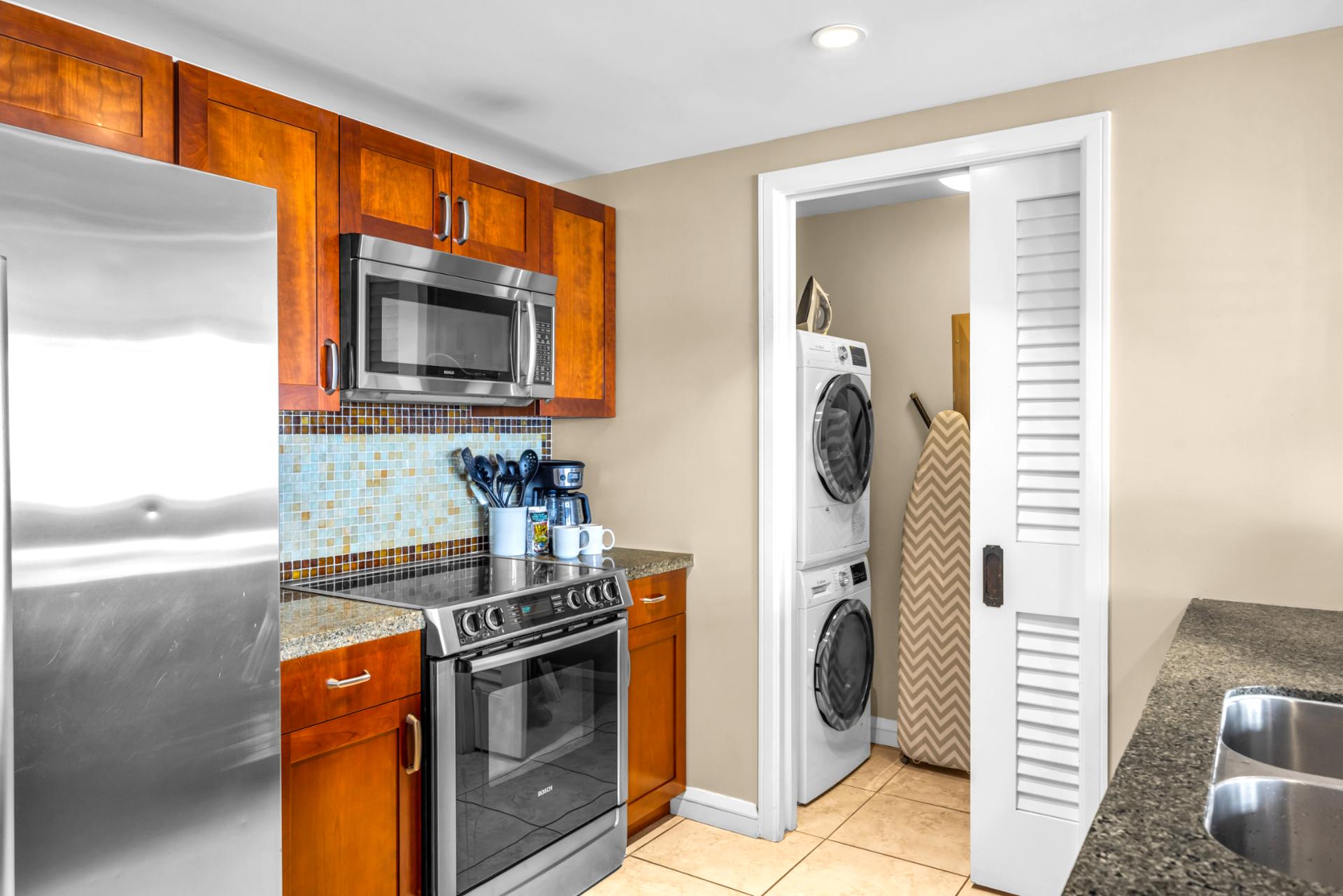 In unit washer and dryer make for additional convenience during your stay