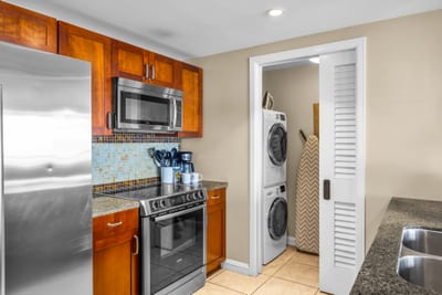 In unit washer and dryer make for additional convenience during your stay
