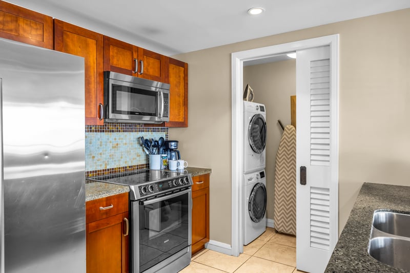 In unit washer and dryer make for additional convenience during your stay