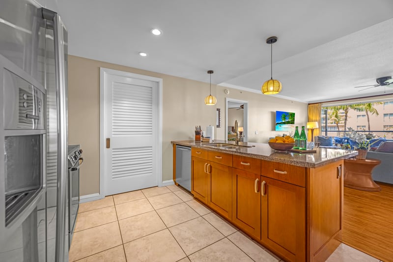 Fully equipped kitchen ready for island inspired meals