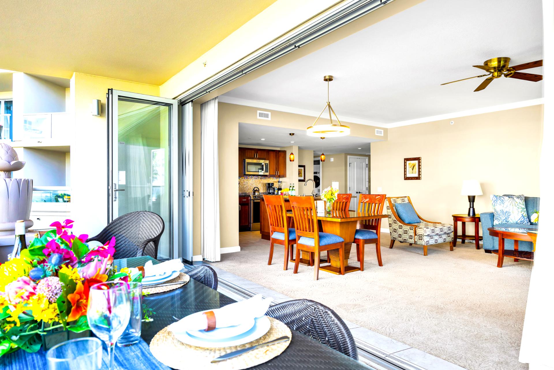 Step onto your covered lanai for shaded seating and wide resort views, a breezy spot to read between beach outings.